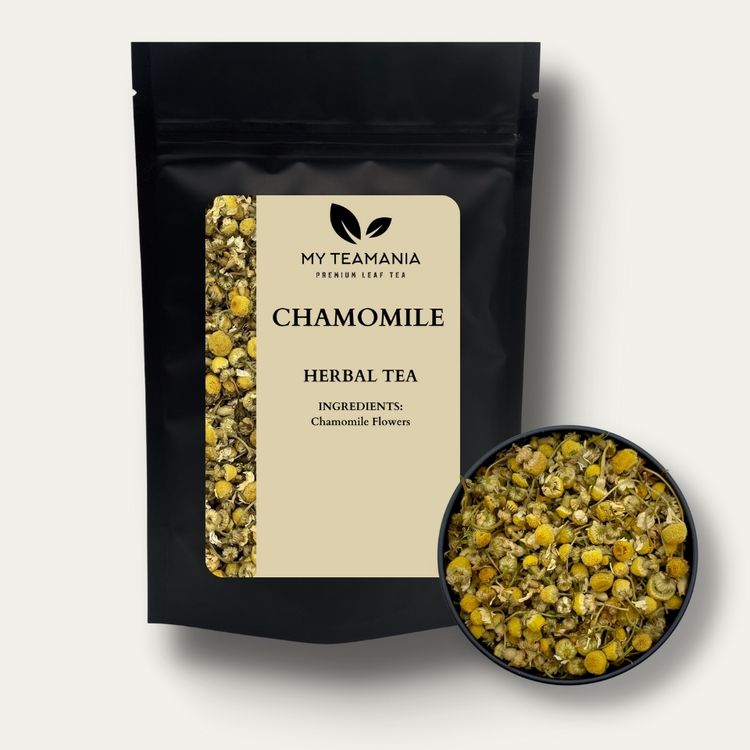 Chamomile Premium Loose Leaf Herbal Tea / best herbal tea / free caffeine tea / whole chamomile / best chamomile herbal tea / manzanila tea / my teamania premium loose leaf tea