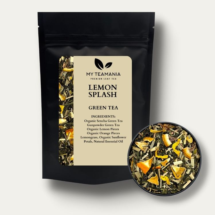 Lemon Splash Green Tea / Lemon Tea / Best Tea Blend / Lemon Green Tea / Lemongrass Tea / Real Fruit Green Tea / Lemon Loose Leaf Green Tea / My Teamania Loose Leaf Tea