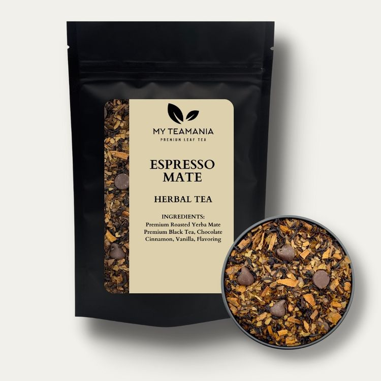 Espresso Mate black tea blend / roasted mate / black tea / chocolate tea / cinnamon tea / spice tea / smoky tea / autumn tea