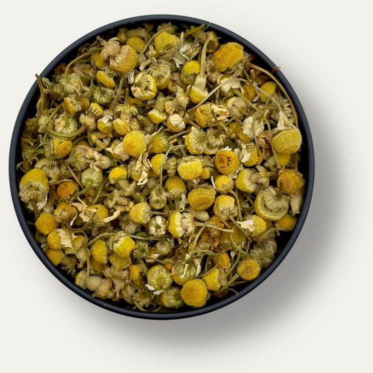 Chamomile Premium Loose Leaf Herbal Tea / best herbal tea / free caffeine tea / whole chamomile / best chamomile herbal tea / manzanila tea / my teamania premium loose leaf tea