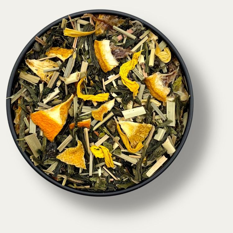 Lemon Splash Green Tea / Lemon Tea / Best Tea Blend / Lemon Green Tea / Lemongrass Tea / Real Fruit Green Tea / Lemon Loose Leaf Green Tea / My Teamania Loose Leaf Tea